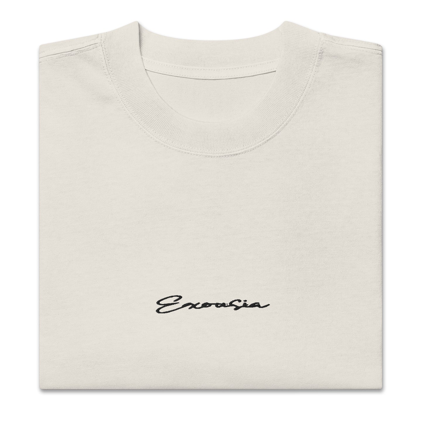 Exousia Cursive Oversized faded t-shirt